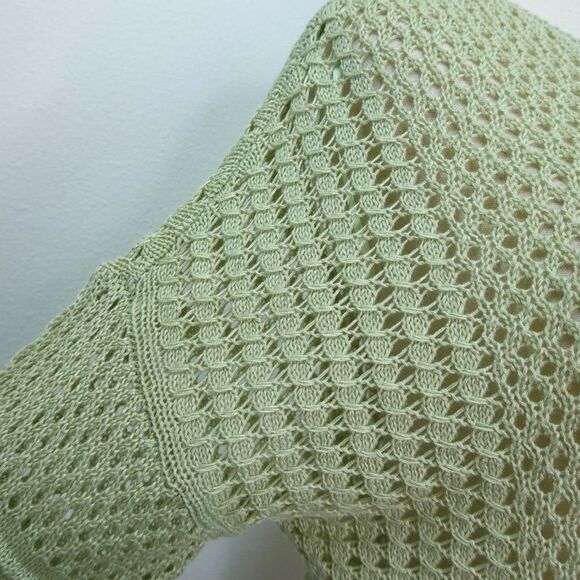 LC Lauren Conrad Multi Pattern Crochet Cropped Sweater - Light Green - M - Picture 11 of 15